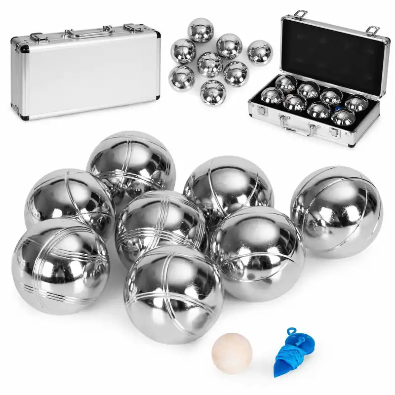 Boule-set – 8 kromade bollar, fodral och tillbehör Begränsat erbjudande