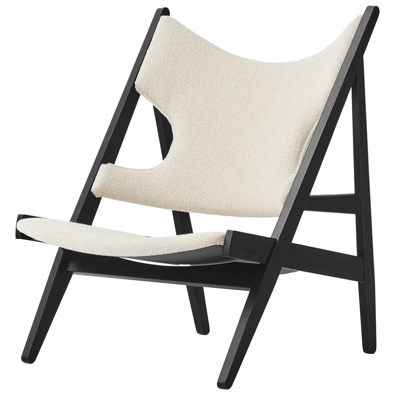 Billigare Knitting Loungestol, Everyday Icons, Svart Ek / Barnum Bouclé 24