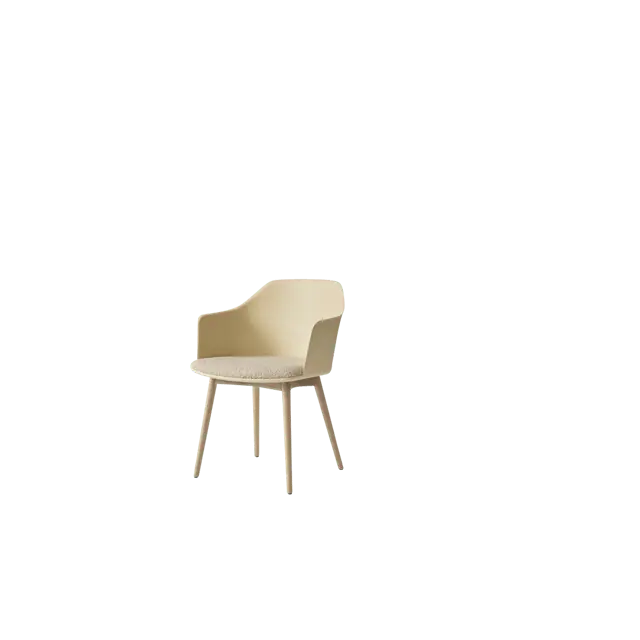 Nedsatt pris Rely HW77 Matstol Med Armstöd Polstrad Sits Beige Sand/Klarlackad Ek/Karakorum 003