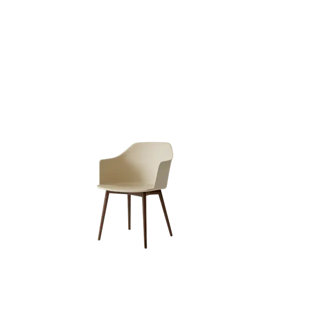 Begränsad tid Rely HW76 Matstol Med Armstöd Beige Sand/Lackerad Valnöt