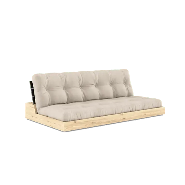Bas Bäddsoffa Med 5-Lagers Madrass Svart Natt/Beige Expressleverans