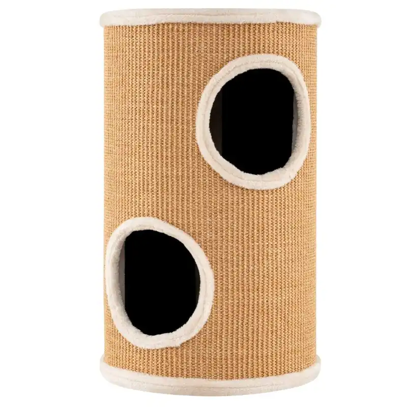 Kattorn med sisalbräda och 3 mysiga gömställen – Beige Begränsat erbjudande