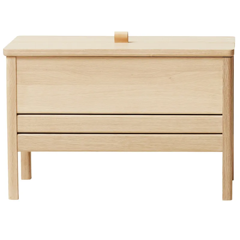 A Line Förvaringsbänk 68 cm, Vitoljad Ek Populär
