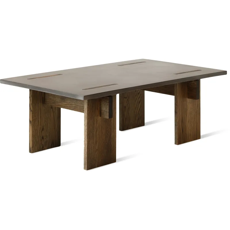 Arnold Soffbord 65x110 cm, Mörk Betong / Mörk Ek Expressleverans