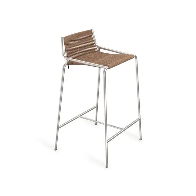 Noel Barstol H67 Stål/Brun Ull risnedsättning