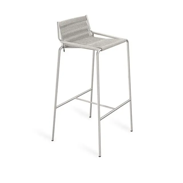 Noel Barstol Rostfritt Stål/Grå Ull H77 cm I lager