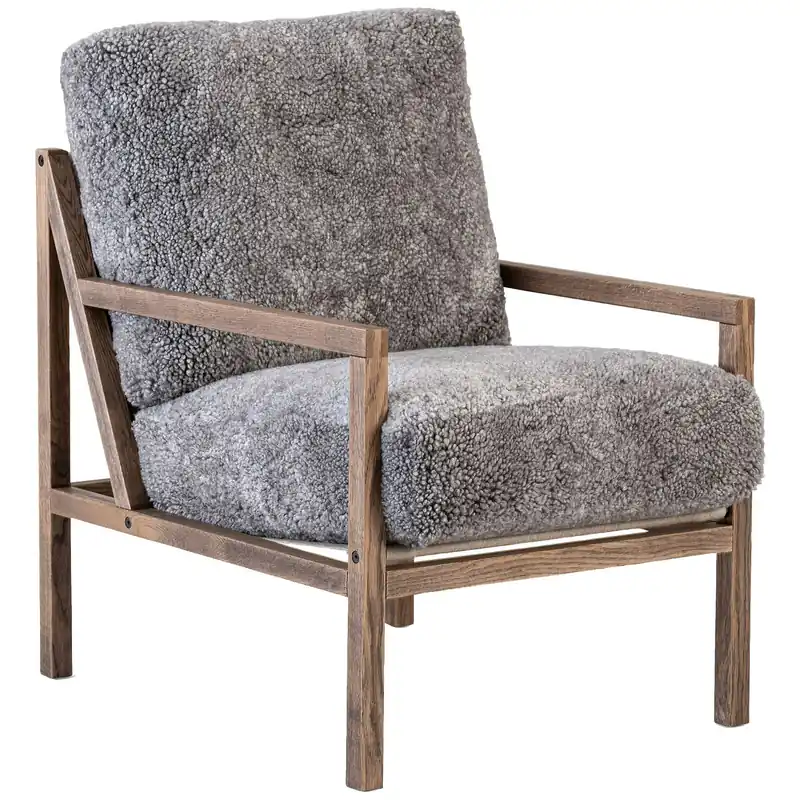 Outlet Seventy Five Fåtölj, Rökt Ek / Fårskinn Scandinavian Grey
