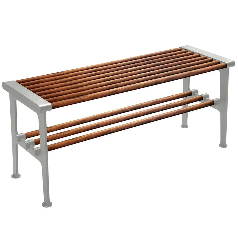Nostalgi Bänk 100 cm, Valnöt / Aluminium Fynd