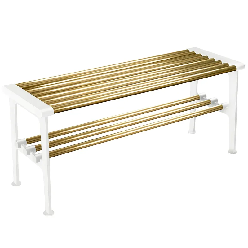 Beställ idag Nostalgi Bänk 100 cm, Mässing / Vit