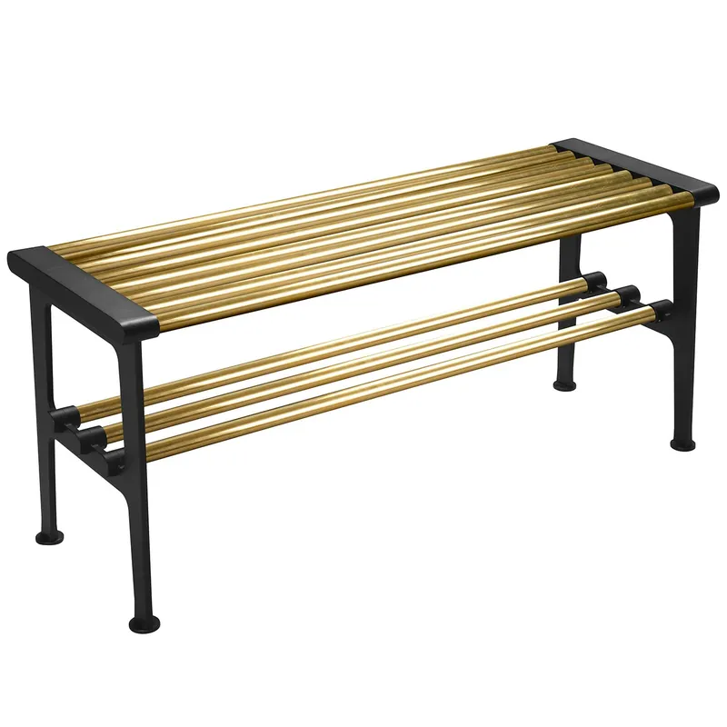 Kampanj Nostalgi Bänk 100 cm, Mässing / Svart