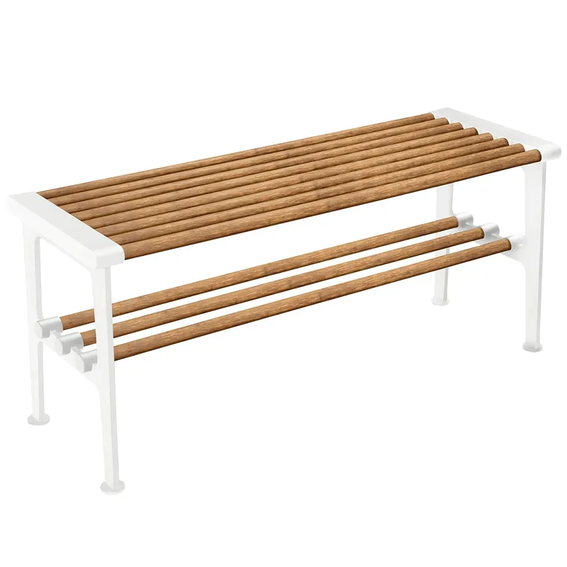 Nostalgi Bänk 100 cm, Bambu / Vit Handla nu