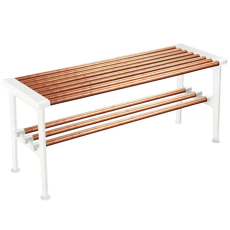 Billigare Nostalgi Bänk 100 cm, Koppar / Vit