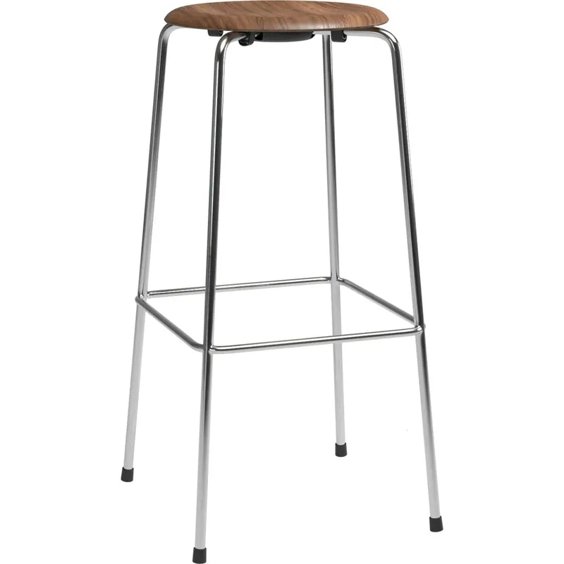 High Dot™ Barstol Med 4 Ben 76 cm, Krom / Valnötsfanér Kampanjpris