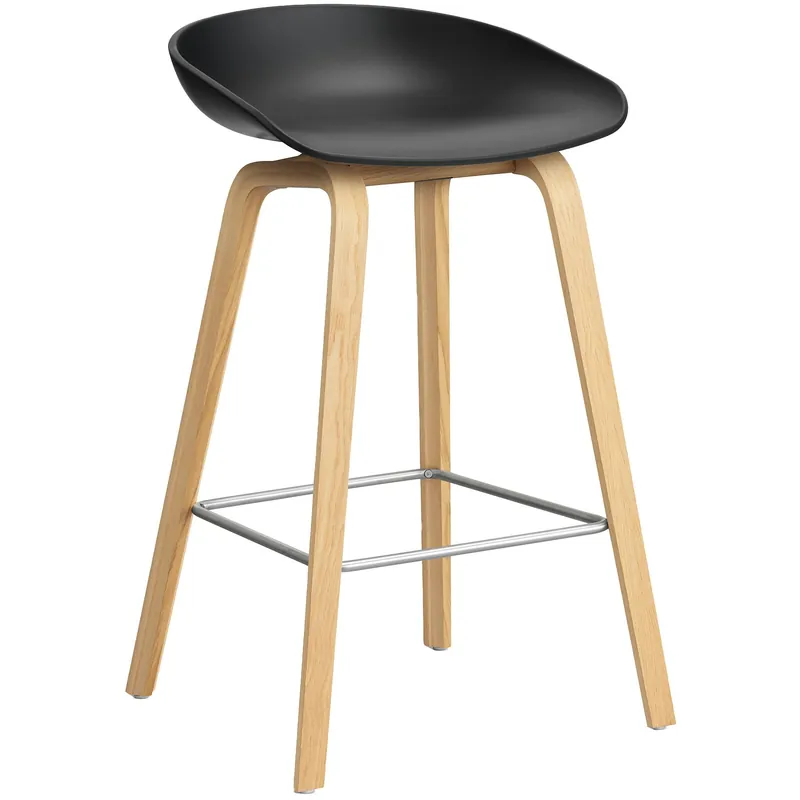 AAS 32 2.0 Barstol 65 cm, Lackad Ek / Svart Outlet