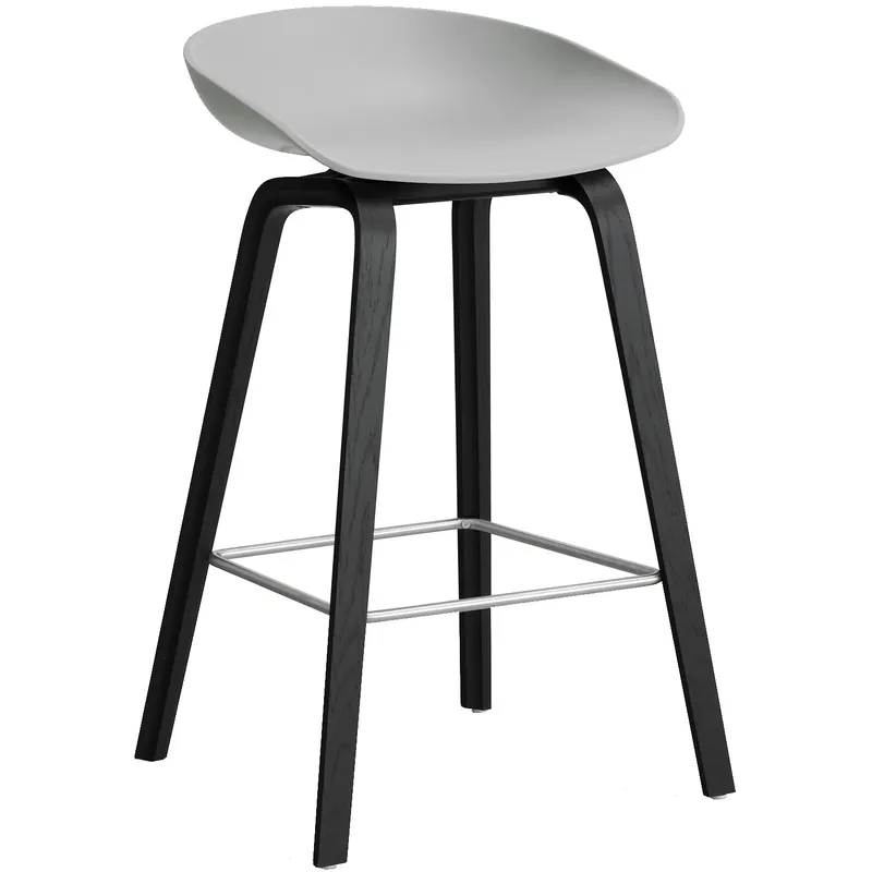 AAS 32 2.0 Barstol 65 cm, Svartlackad Ek / Concrete Grey Billigare