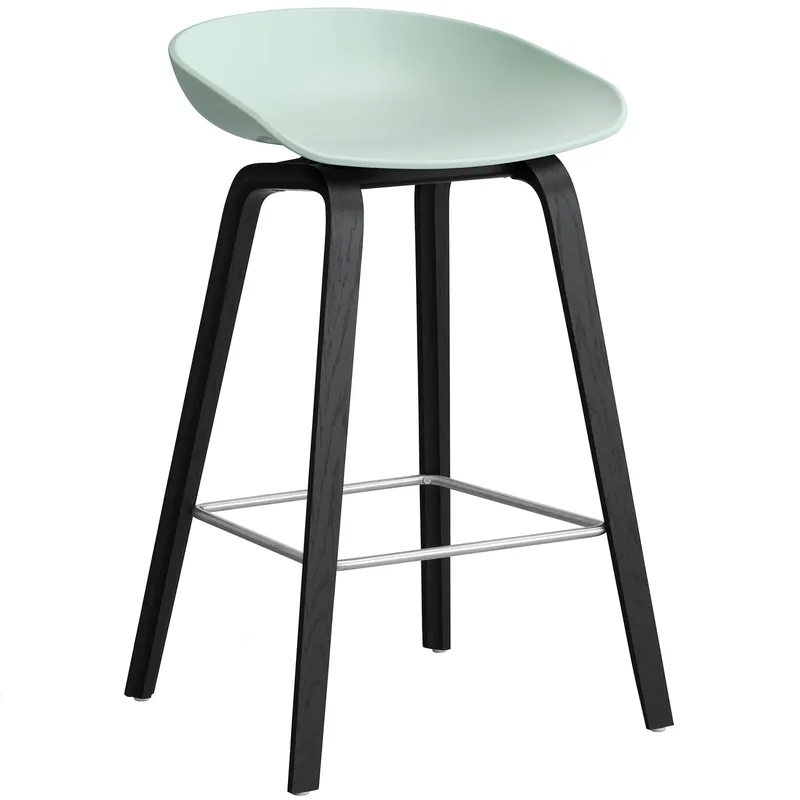 AAS 32 2.0 Barstol 65 cm, Svartlackad Ek / Dusty Mint Populärt val