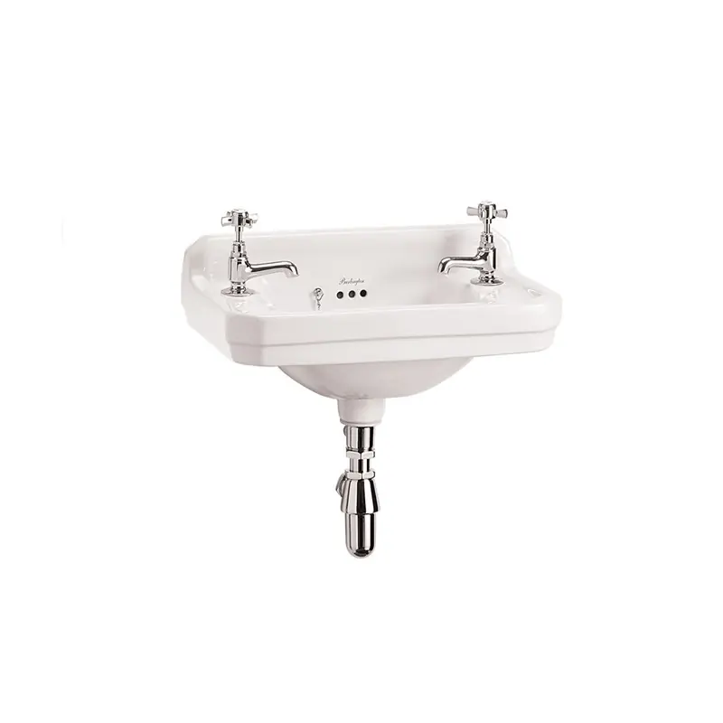 Tvättställ Burlington Edwardian B8 510 mm 2 Blandarhål Vit Nyhet