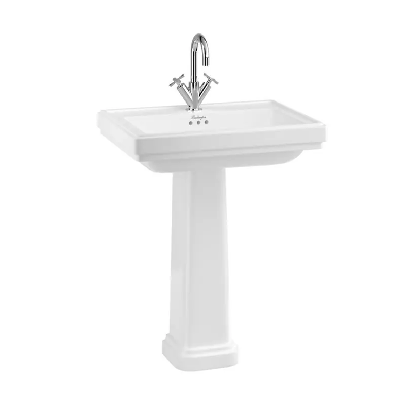 Tvättställ Burlington Riviera 650 mm med Piedestal Vit Rea