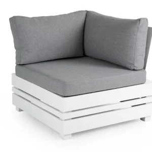 Kundfavorit Ambon hörndel - Vit med grå dyna 85 x 85 cm från Brafab- Bra Möbler