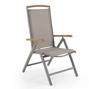 Andy positionsstol - Khaki/khaki Teak armstöd från Brafab- Bra Möbler Billig