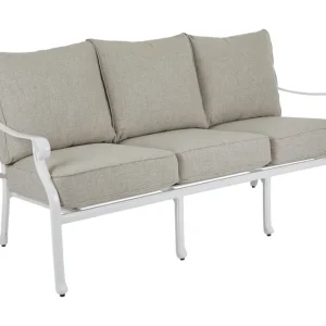 Arras 3-sitssoffa - Vit med med beige dyna 185 x 88 cm från Brafab- Bra Möbler Rabatter