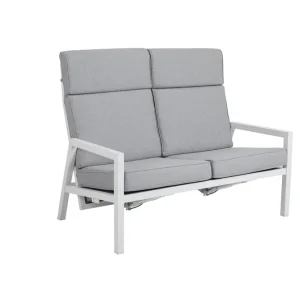 Rea Belfort 2-sitssoffa - Vit med grå dyna 128 x 79 cm från Brafab- Bra Möbler