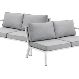 Trygg betalning Belfort 2-sitsavslut - Vit med grå dyna 144 x 88 cm från Brafab- Bra Möbler
