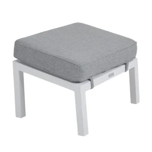 Utförsäljning Belfort fotpall - Vit med grå dyna 58 x 46 cm från Brafab- Bra Möbler