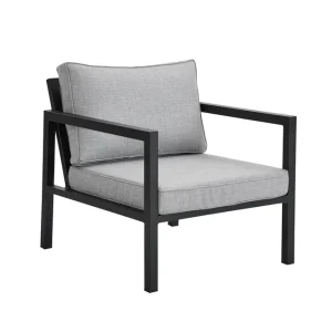 Belfort fåtölj - Svart med grå dyna 74 x 88 cm från Brafab- Bra Möbler Snabb frakt