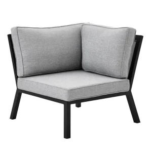 Belfort hörndel - Svart med grå dyna 88 x 88 cm från Brafab- Bra Möbler Fynd