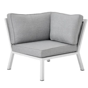 Expressleverans Belfort hörndel - Vit med grå dyna 88 x 88 cm från Brafab- Bra Möbler