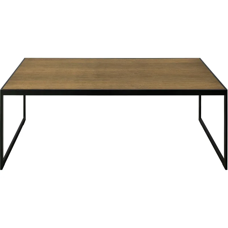 Handla nu Square Soffbord, 122x62 cm, Svart/Burned Walnut