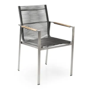 Gotland karmstol - Rostfritt stål/teak från Brafab- Bra Möbler Reapris