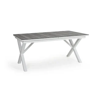 Beställ idag Hillmond matbord - Vit matt/grå trälook 166-226 x 100 cm från Brafab- Bra Möbler