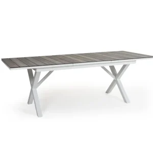 Hillmond matbord - Vit matt/natur trälook 166-226 x 100 cm från Brafab- Bra Möbler Fynd