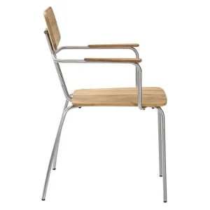 Snabb frakt Kozani karmstol - Rostfritt stål/teak från Brafab- Bra Möbler