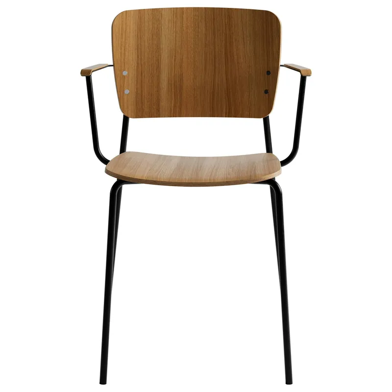 Expressleverans Mono Karmstol, Svart Metallram, Lackad Ek