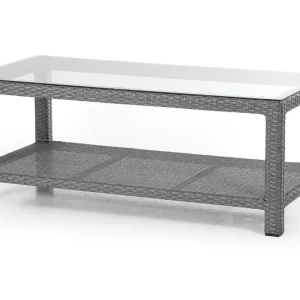 Ninja soffbord - Grå med glastopp 120 x 60 cm från Brafab- Bra Möbler Utförsäljning