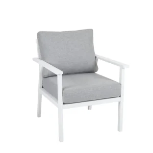 Samvaro fåtölj - Vit med grå dyna 69 x 80 cm från Brafab- Bra Möbler Snabb frakt