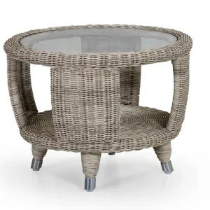 Nedsatt pris Silva sidobord - Beige med glasskiva 60 cm från Brafab- Bra Möbler