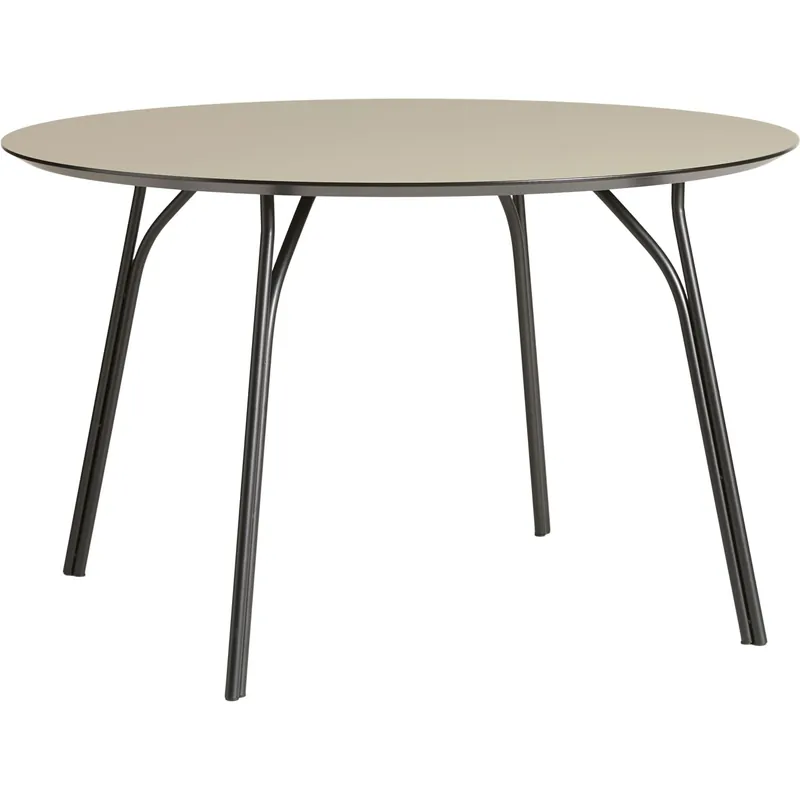 Tree Matbord Ø120, Beige Topp / Svarta Ben Expressleverans
