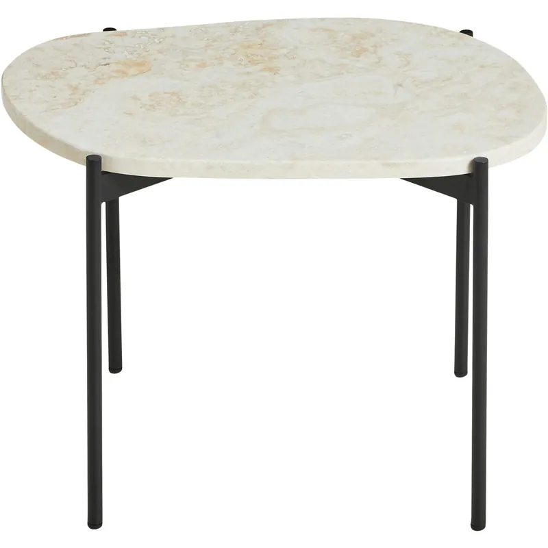 Rabatt LA TERRA Sidobord Travertin Ivory, L: 57,2 cm