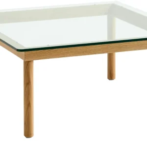 Kofi Soffbord 80x80 cm, Vattenbaserad Lackad Ek / Klart Glas Kundfavorit