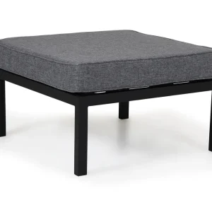 Weldon fotpall - Svart med grå dyna 70 x 70 cm från Brafab- Bra Möbler Premium