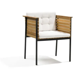 Häringe karmstol - Teak med sunbrella Rostfrittstål svart från Skargaarden- Bra Möbler Beställ nu