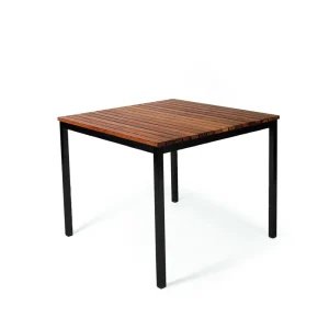 Häringe matbord - Teak/rostfrittstål svart 85 x 85 cm från Skargaarden- Bra Möbler Begränsad tid