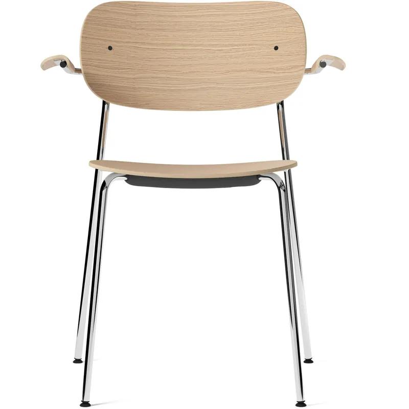 Co Stol Kromade Ben, Sits + Rygg + Arm Naturlig Ek Utförsäljning