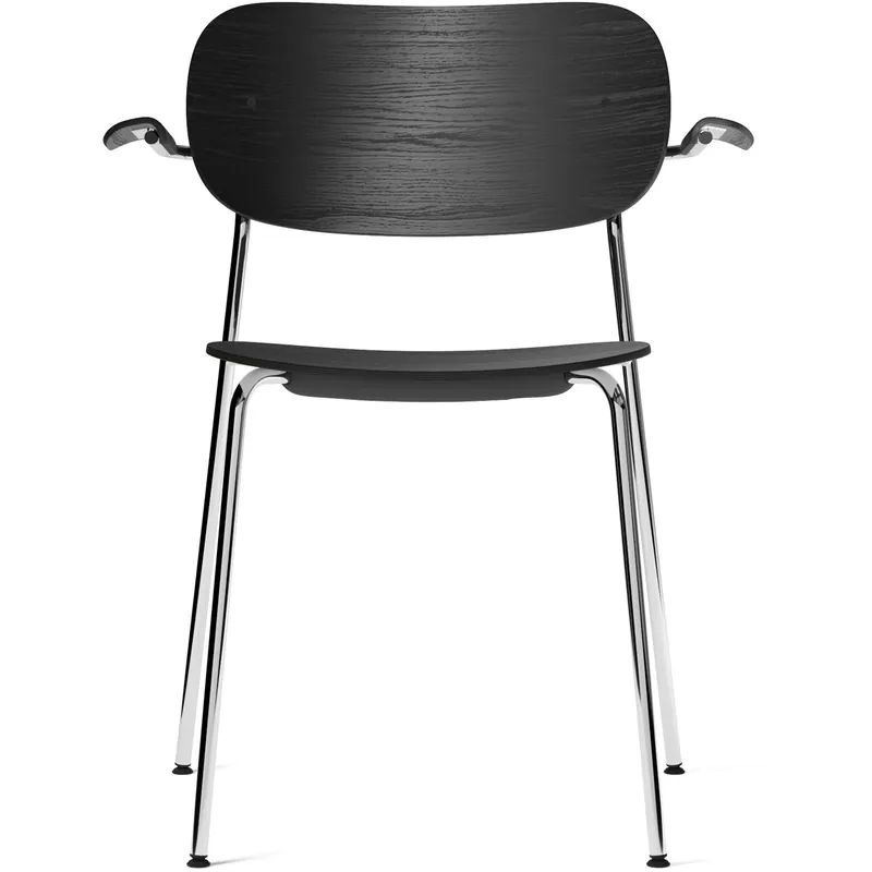 Premium Co Stol Kromade Ben, Sits + Rygg + Arm Svart Ek