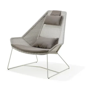 Breeze highback fåtölj - Vit/grå från Cane-line- Bra Möbler Fynd