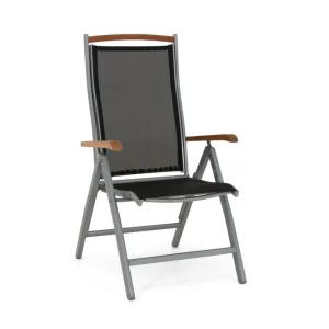 Nice positionsstol - Silver/svart Teak armstöd från Selected Home- Bra Möbler Billigare